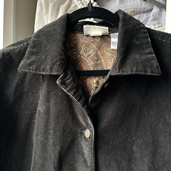 Barn Coat Bill Blass Structured Corduroy Jacket Womens M Navy - Picture 5 of 6